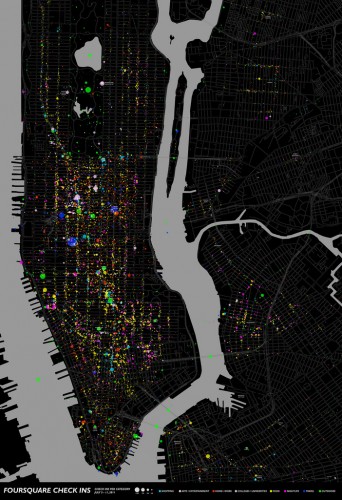 NY Map - SIDL - We Are Here Now Foursquare Check Ins