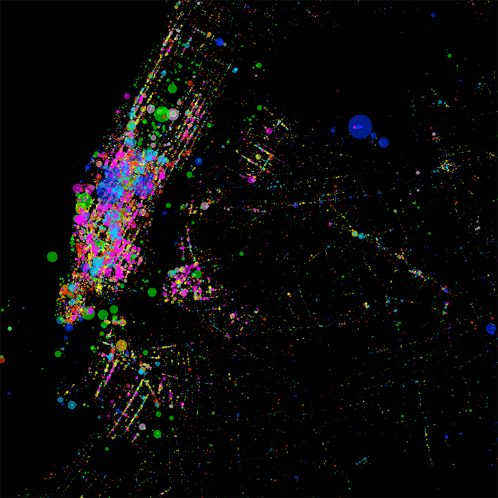Candy Map Foursquare NYC Map