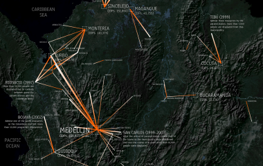 Map of Displacement Lines Zoom In