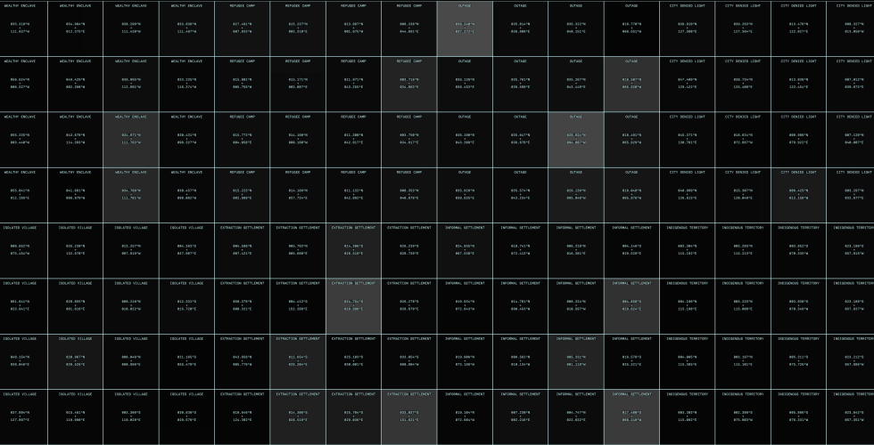 Night View: Dark yet populated places are dispersed across the globe.