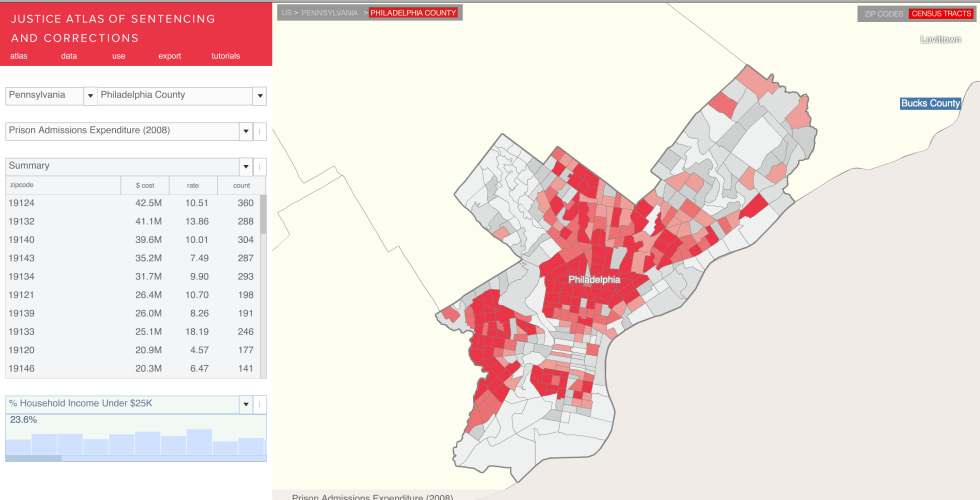 Justice Map Interface Zoom in 2