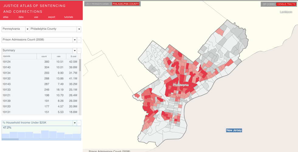 Justice Map Interface Zoom in 3