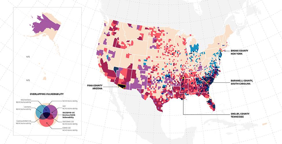 Overlapping Vulnerability: SVI, Eviction & COVID-19 Map