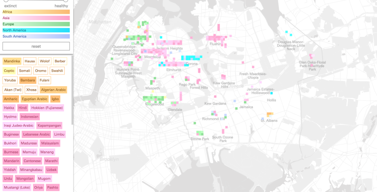 Beyond the Census: Languages of Queens map