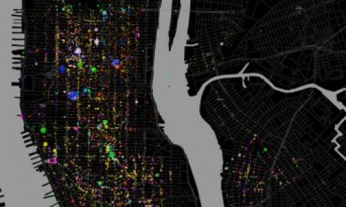 NY Map - SIDL - We Are Here Now Foursquare Check Ins